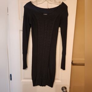 Le Chateau Dark Green Sweater Mini Dress